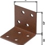 Alberts Duravis Winkelverbinder, rostbraun, 40x40x40 mm, Stahl, duplexbeschichtet mit Löchern.