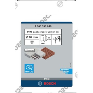Bosch Diamant-Dosensenker 82 mm Verpackung. Trockenbohren in Beton, Stahlbeton, Ziegel. Langlebig, Universal-Passung.