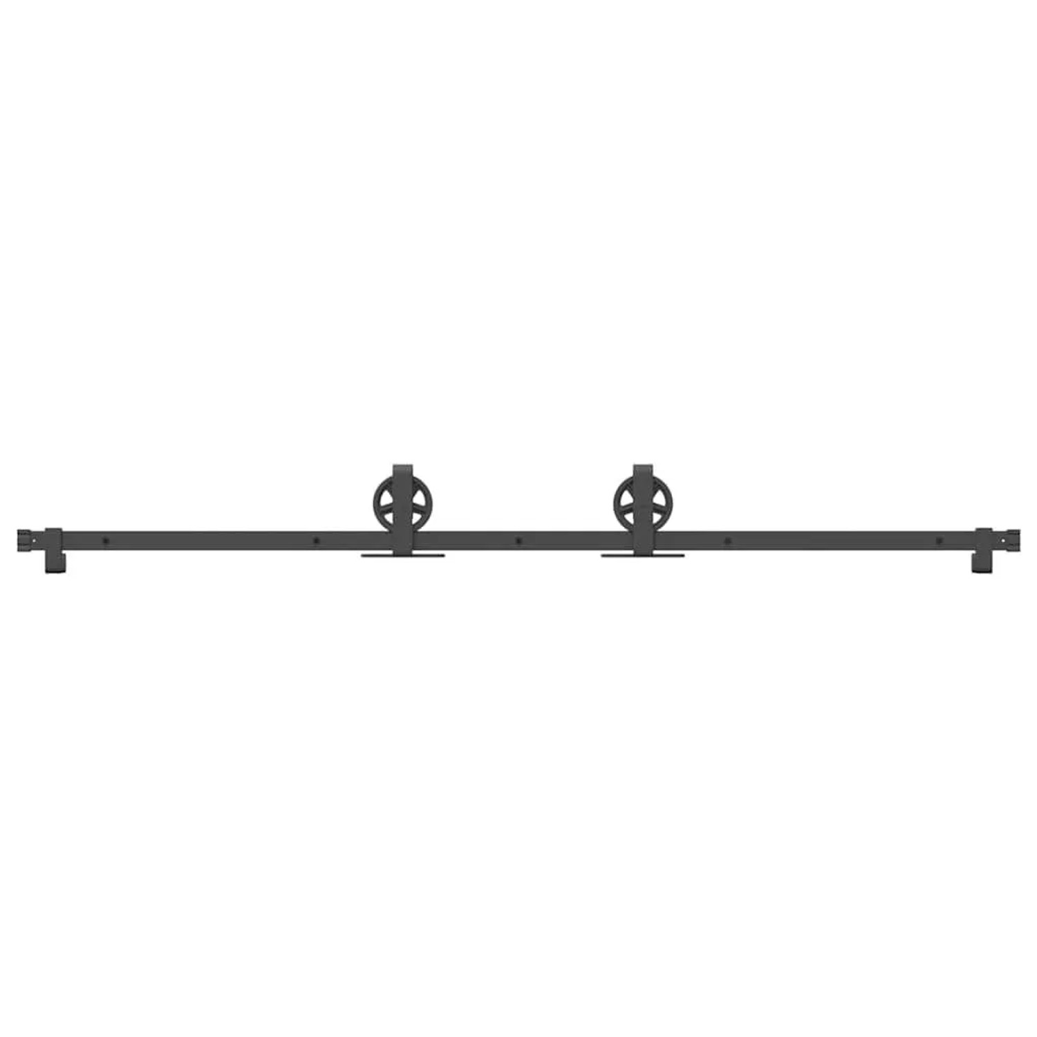 vidaXL Schiebetürbeschlag-Set 200 cm Stahl Schwarz 4009729