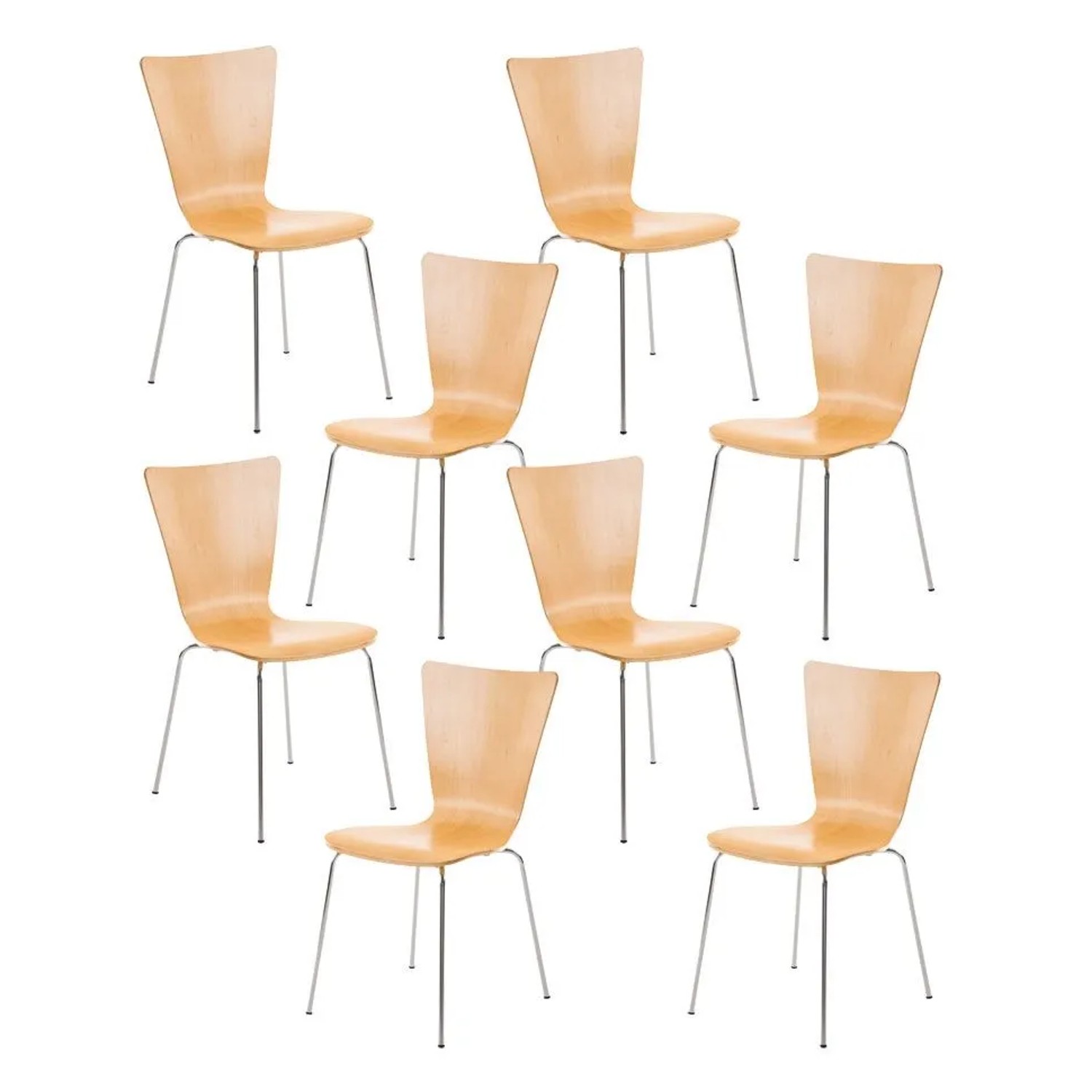 CLP 8er Set Besucherstuhl Aaron Natura