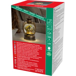 Konstsmide LED Kugellaterne mit Weihnachtskrippe, warmweiß, für den Innenbereich.