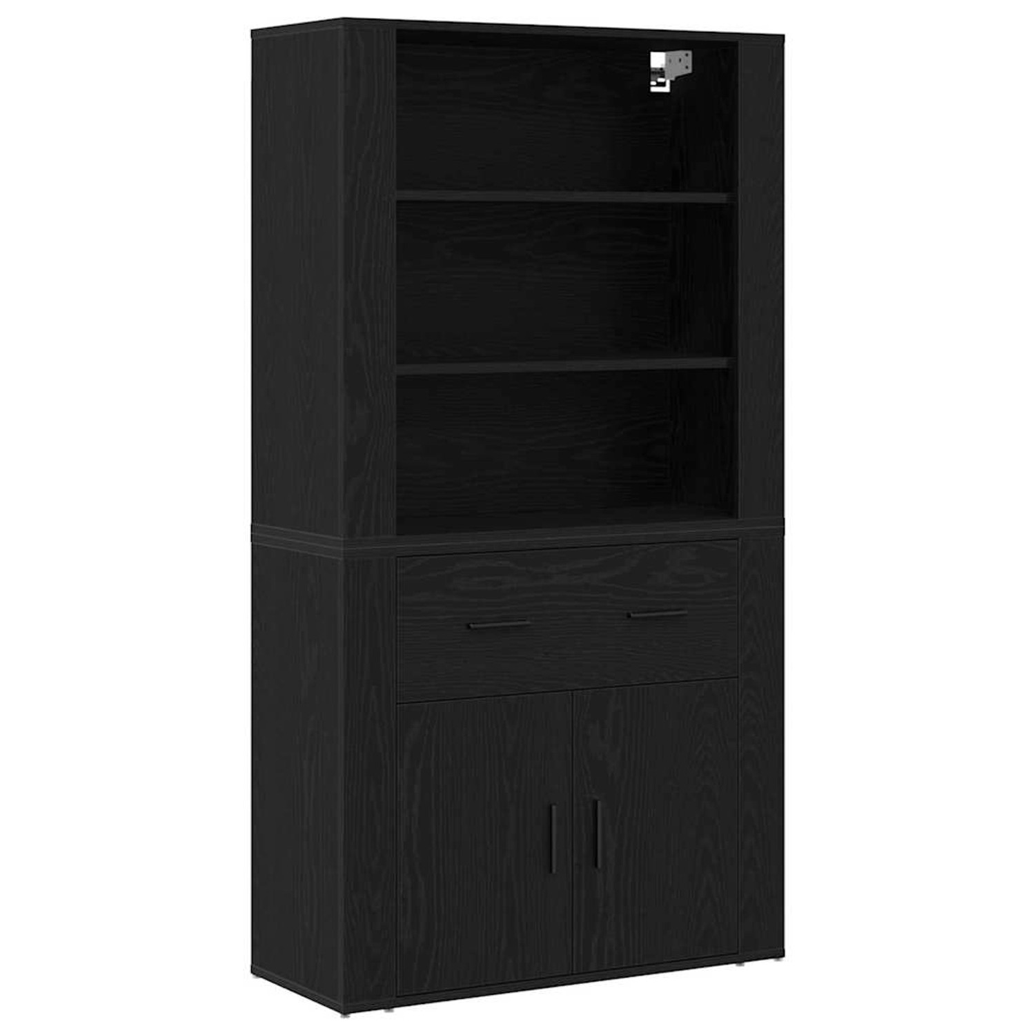 vidaXL Highboard Schwarz Eichen-Optik 80 x 33 x 150 cm Holzwerkstoff 333308 günstig online kaufen