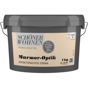 Schöner Wohnen Marmor-Optik Effektspachtel Crema, 1 l Eimer für Wandgestaltung.