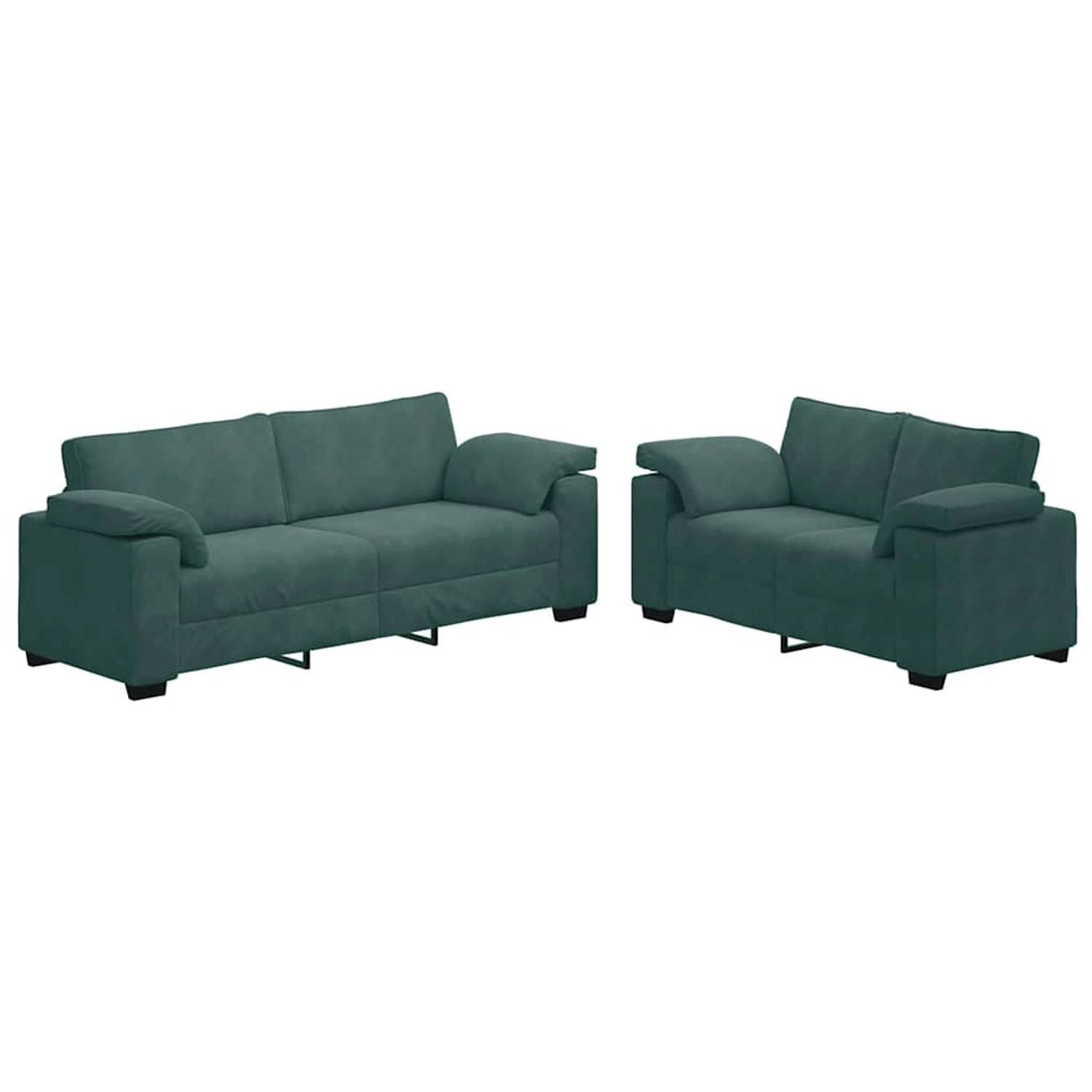 vidaXL 2-Teiliges Sofa-Set mit Kissen Dunkelgrün Samt 3324751 günstig online kaufen