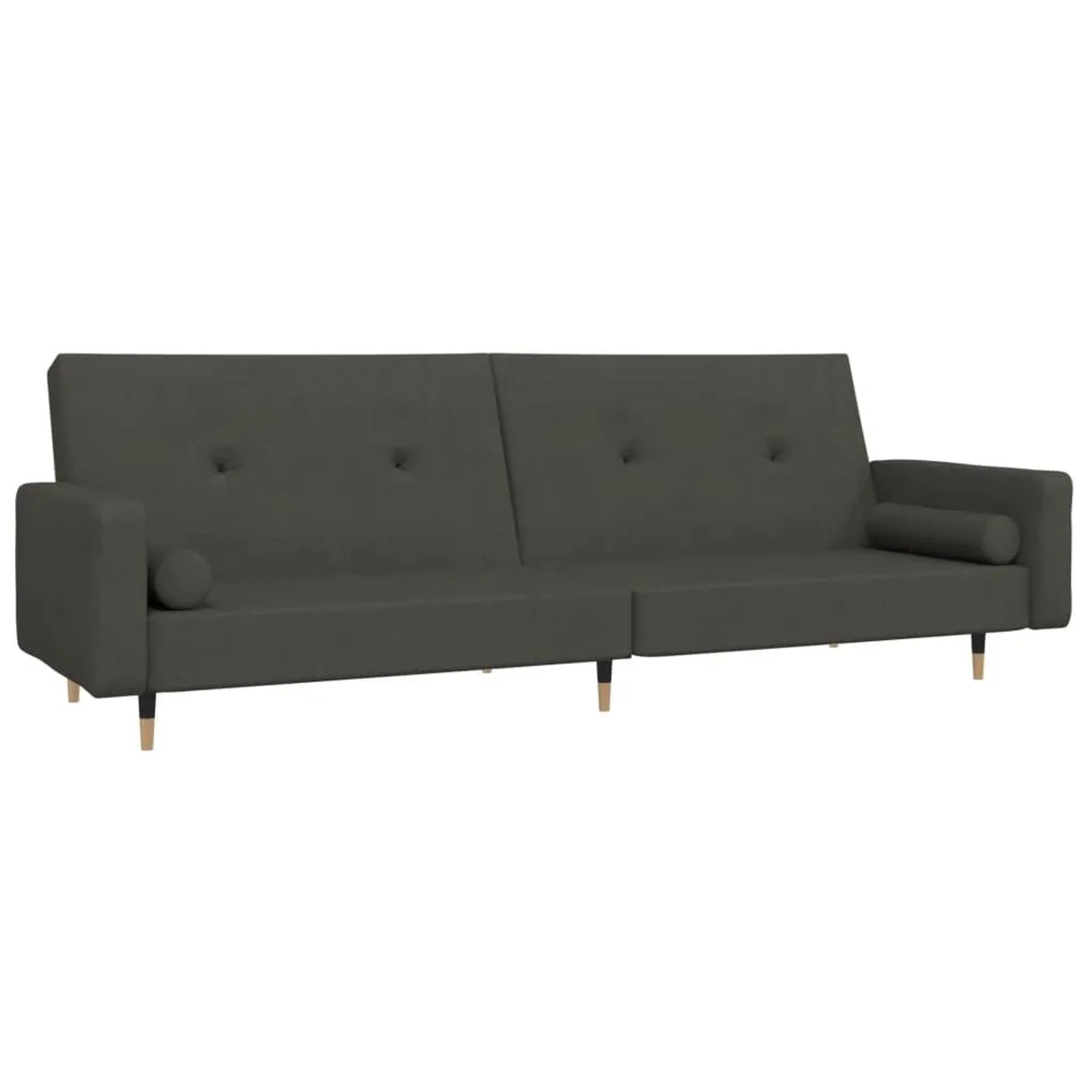 vidaXL Schlafsofa 2-Sitzer mit 2 Kissen Dunkelgrau Samt 375750 günstig online kaufen