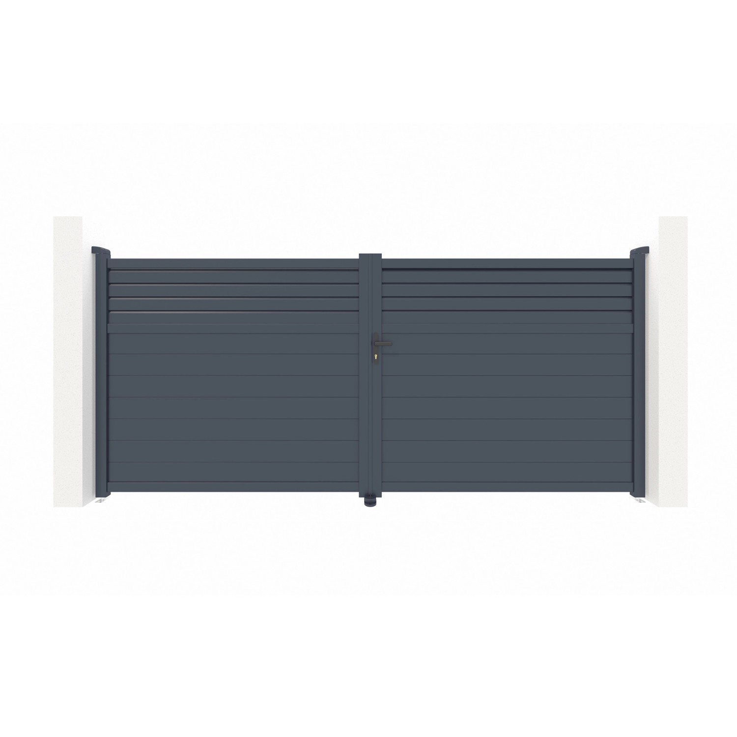 Casanoov Doppelflügeltor Aus Aluminium 3 5M Carpatia H 160Cm Grau günstig online kaufen