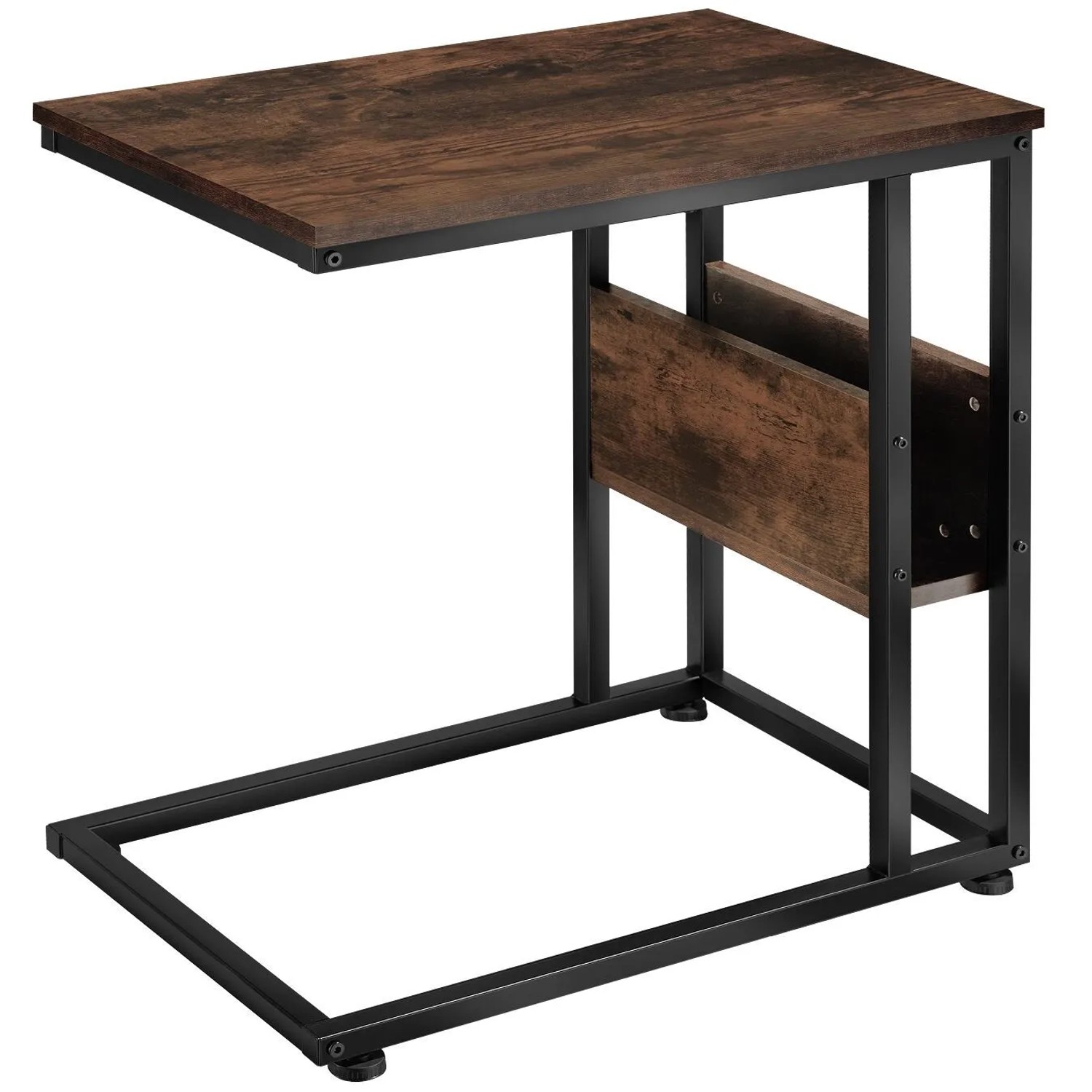 Tectake Beistelltisch Wigan Industrial Style Holz und Stahl  55 x 36 50 x 60 cm Industrial Holz Dunkel  Rustikal