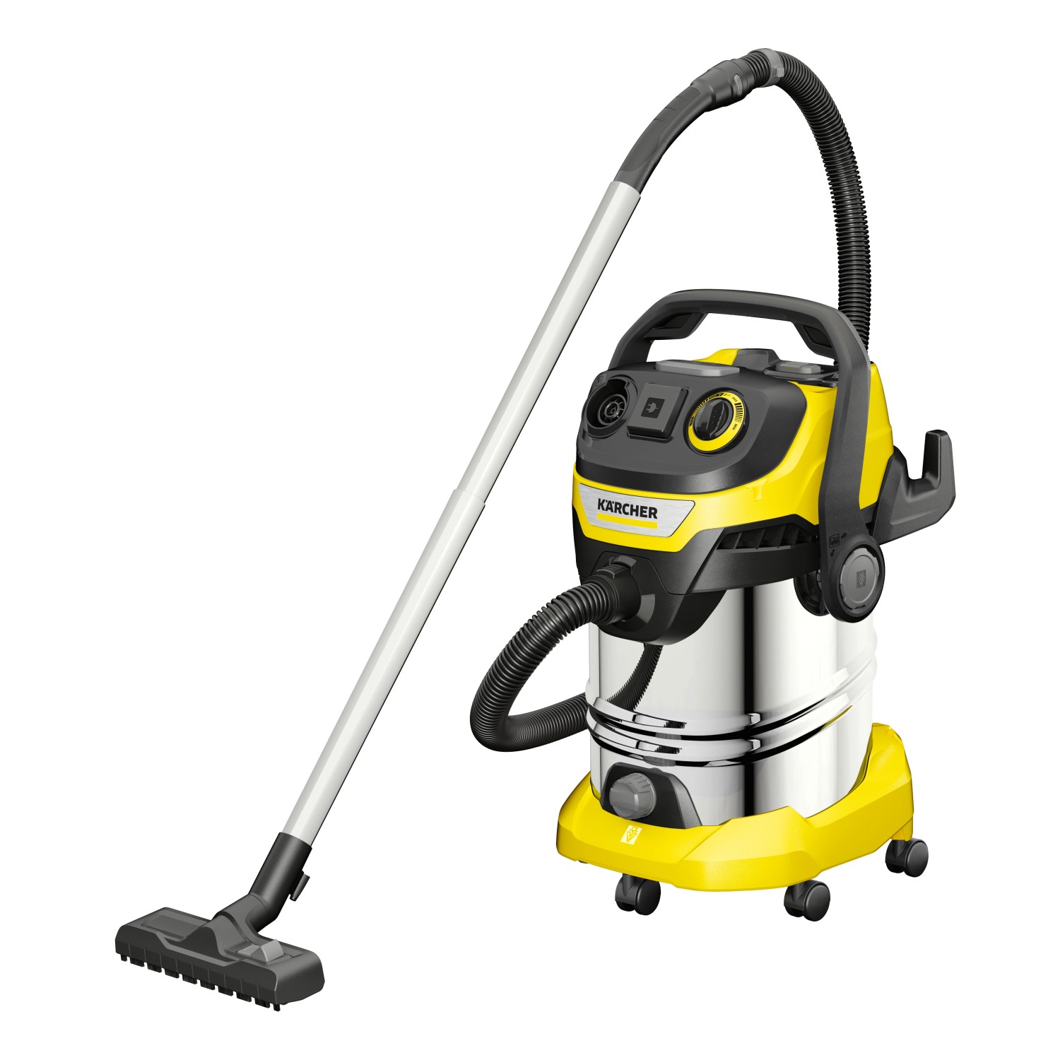 Kärcher WD 6 P S V-30/6/22/T Nass-Trockensauger mit Edelstahlbehälter und Zubehör.