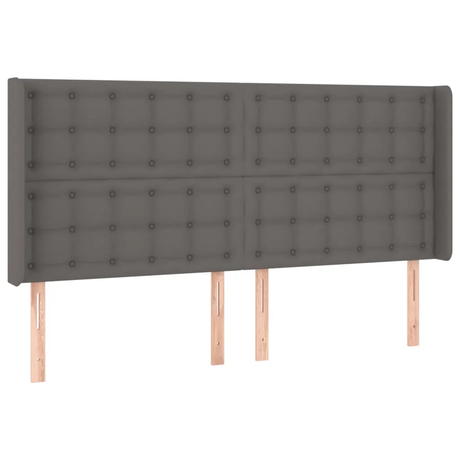 vidaXL LED Kopfteil Grau 163x16x118/128 cm Kunstleder 3124148