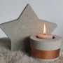 Deko-Stern und Teelichthalter aus Bastel Beton. DIY-Betonobjekte für Wohnzimmer und Garten.