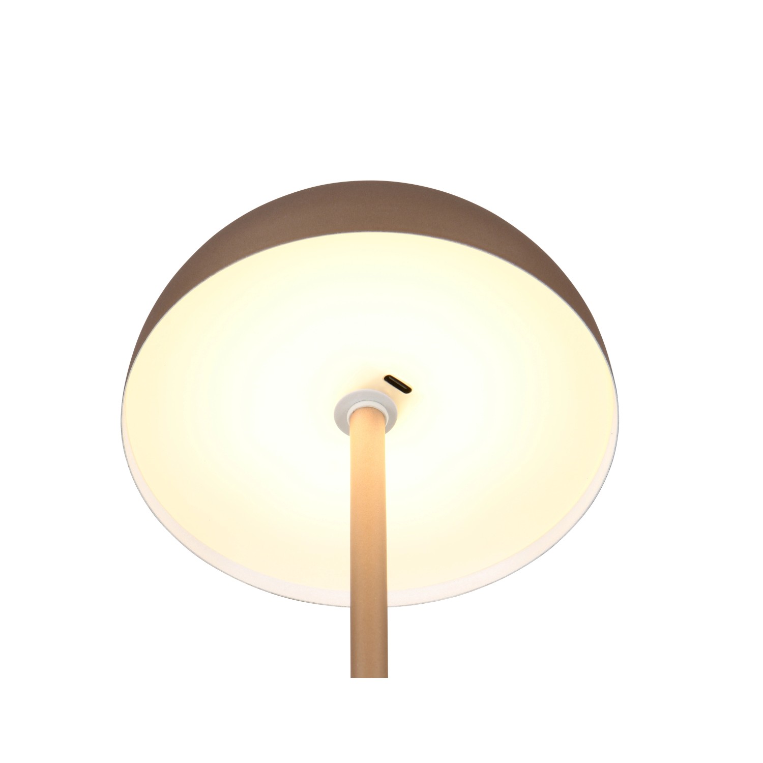 Reality LED-Tischleuchte Munoz Coffee, pilzförmig, mit warmweißem Licht.