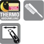 Icons für Thermo-Abdunklung, Reinigung und Kürzbarkeit des Gardinia Plissees.