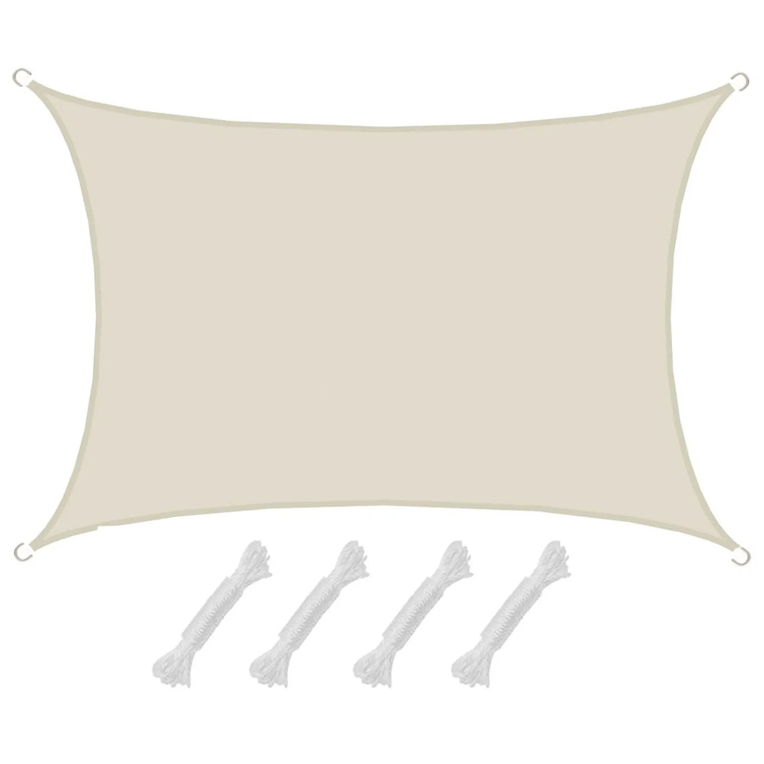AMANKA Polyester UV-Sonnensegel Wasserabweisend - 3 x 4 m Rechteck Beige