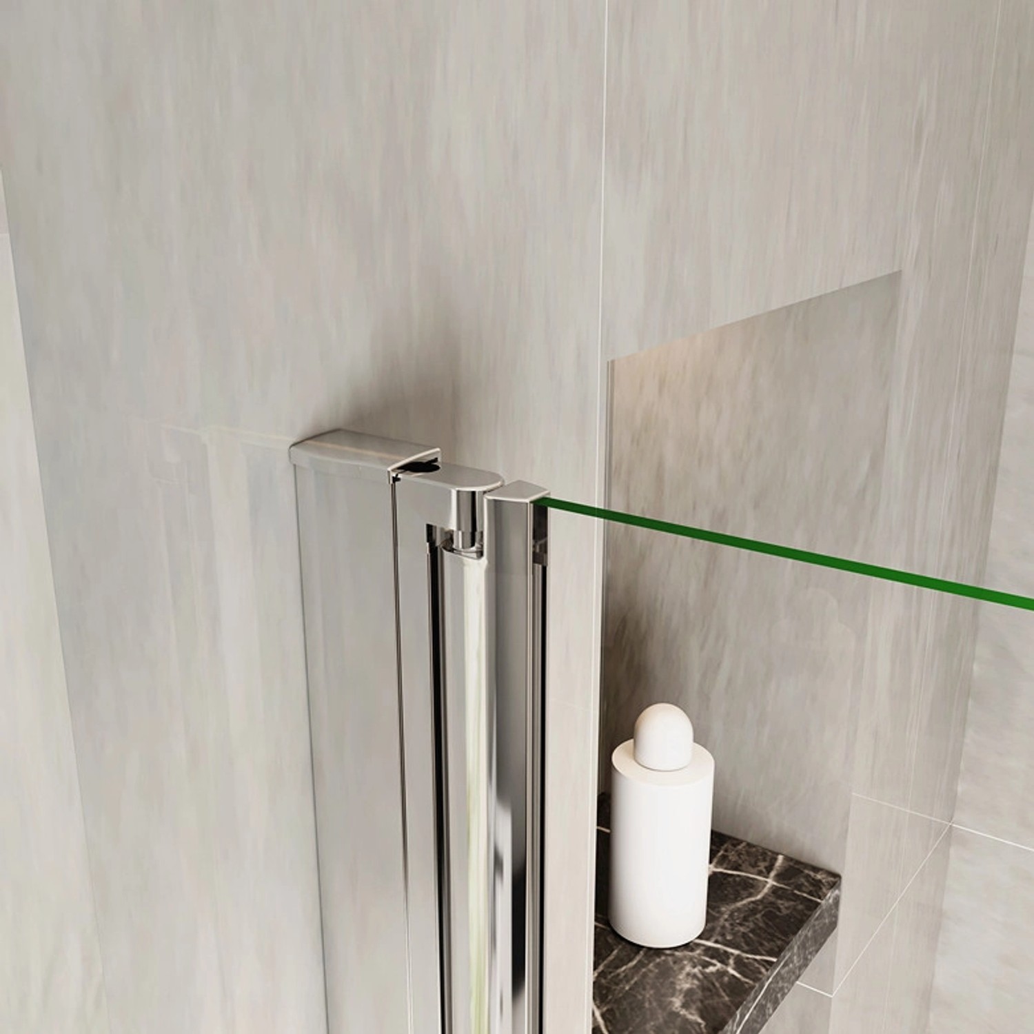 Duschparadies Duschtür Nischentür Falttür 70x185cm,Chrome,6mm Nano Glas Dusche_7