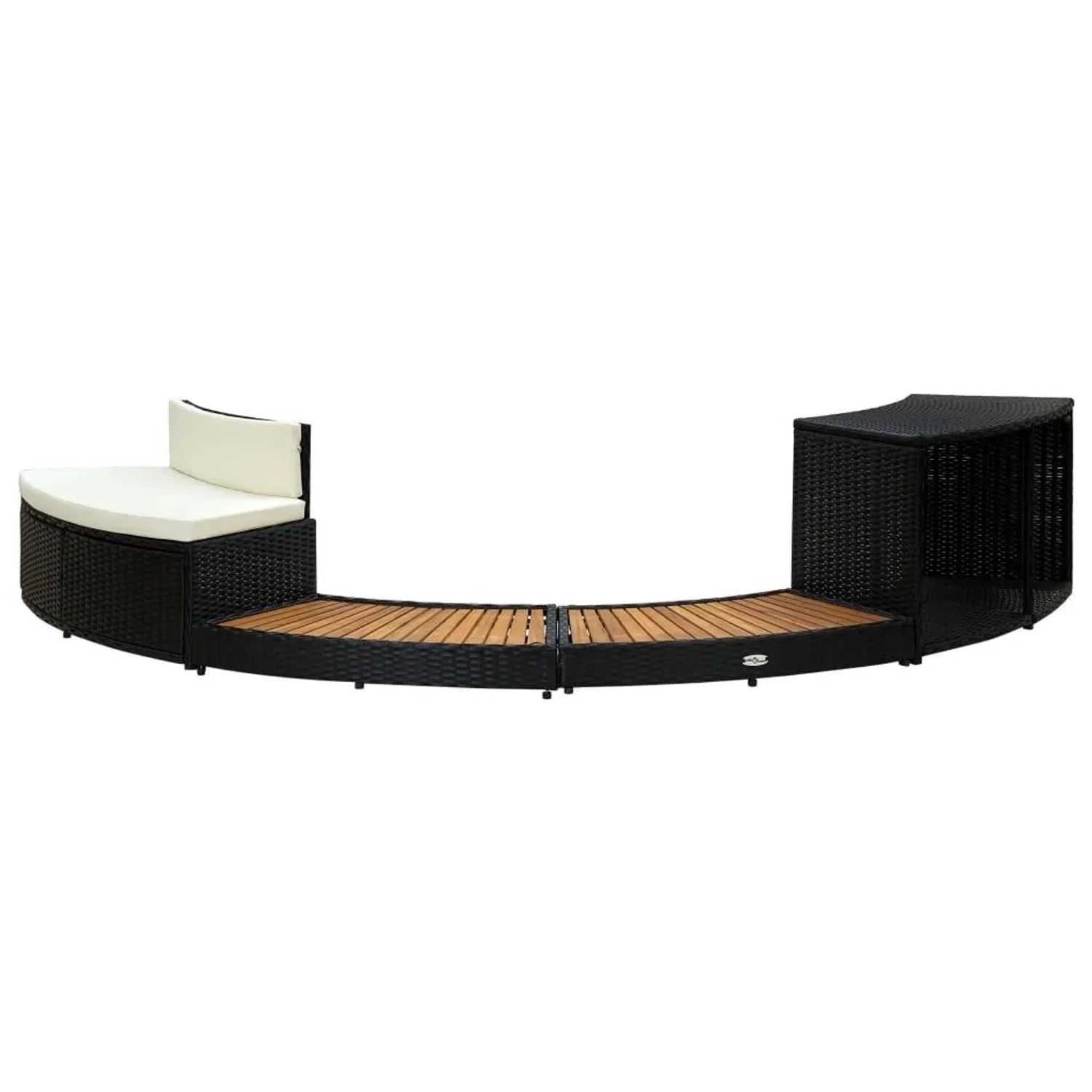 vidaXL Whirlpool-Einfassung Schwarz Poly Rattan und Massivholz Akazie 316651