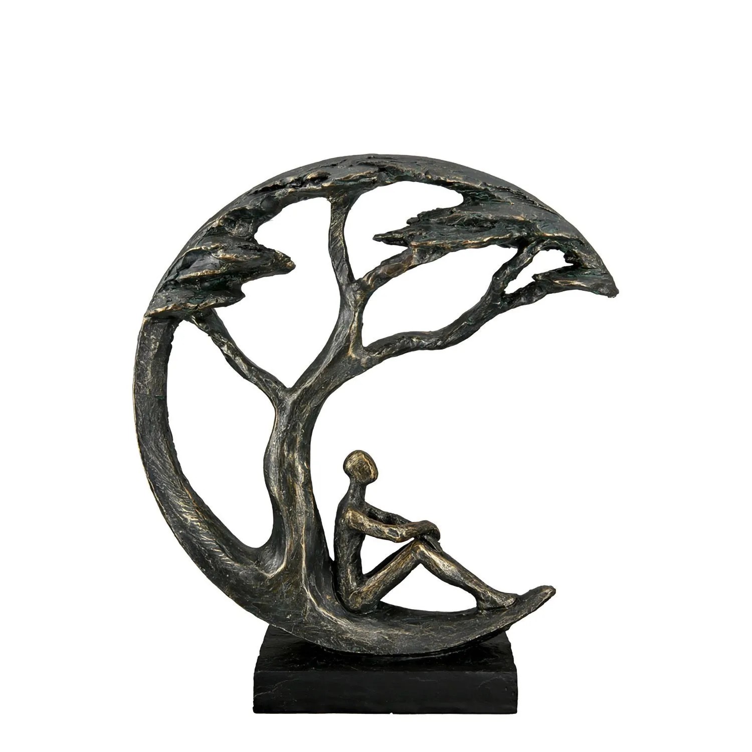 Gilde Skulptur Daydreamer Bronzefarben 32 cm x 26 cm