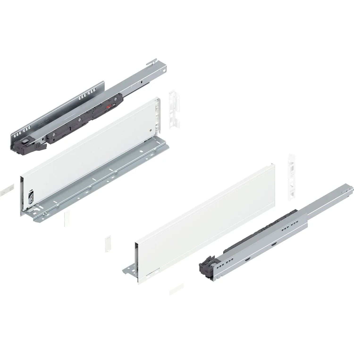 Blum Legrabox Pure Set Höhe K Tip-On Vollauszug 500 mm 40 kg Seidenweiß 1 Paar