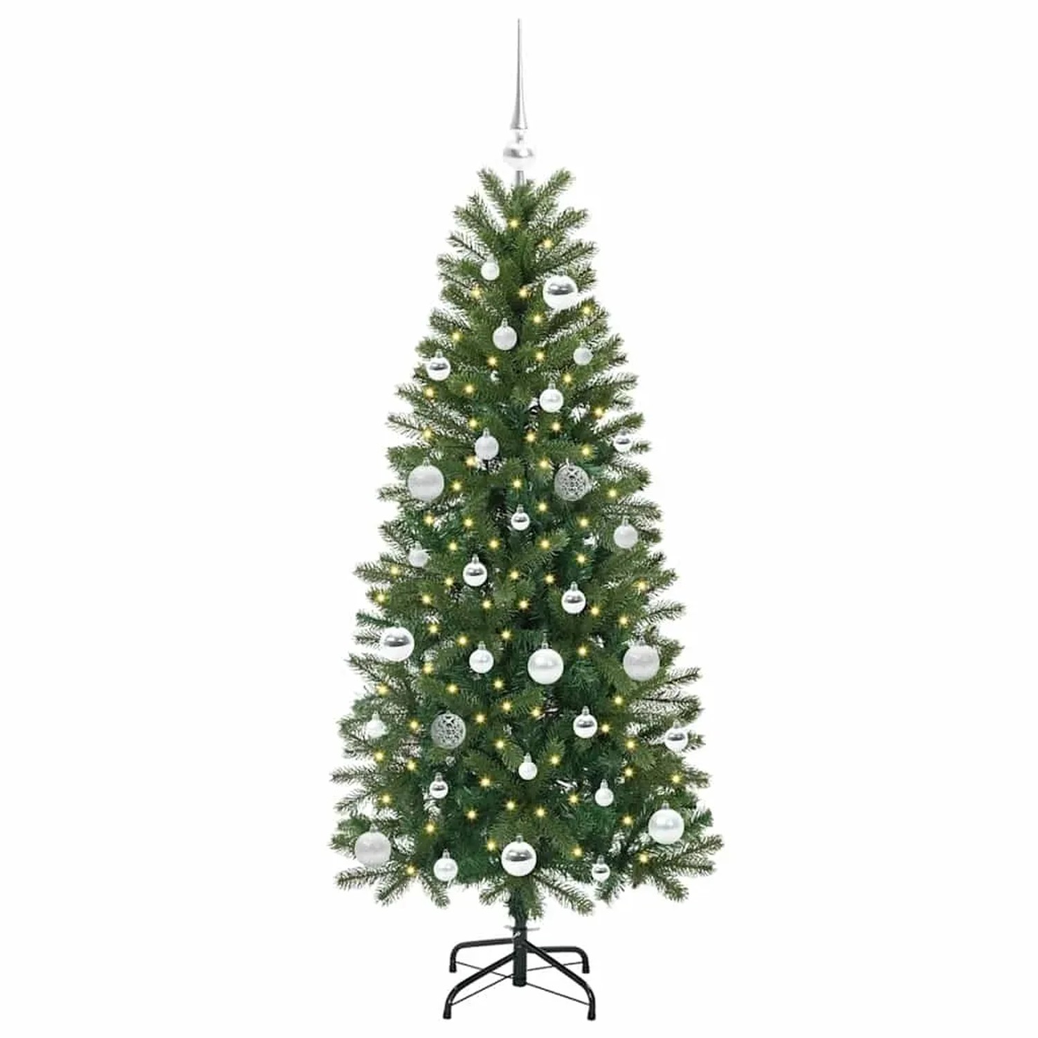 vidaXL Künstlicher Weihnachtsbaum mit 150 LEDs Grün 150 cm PE und PVC 3397346