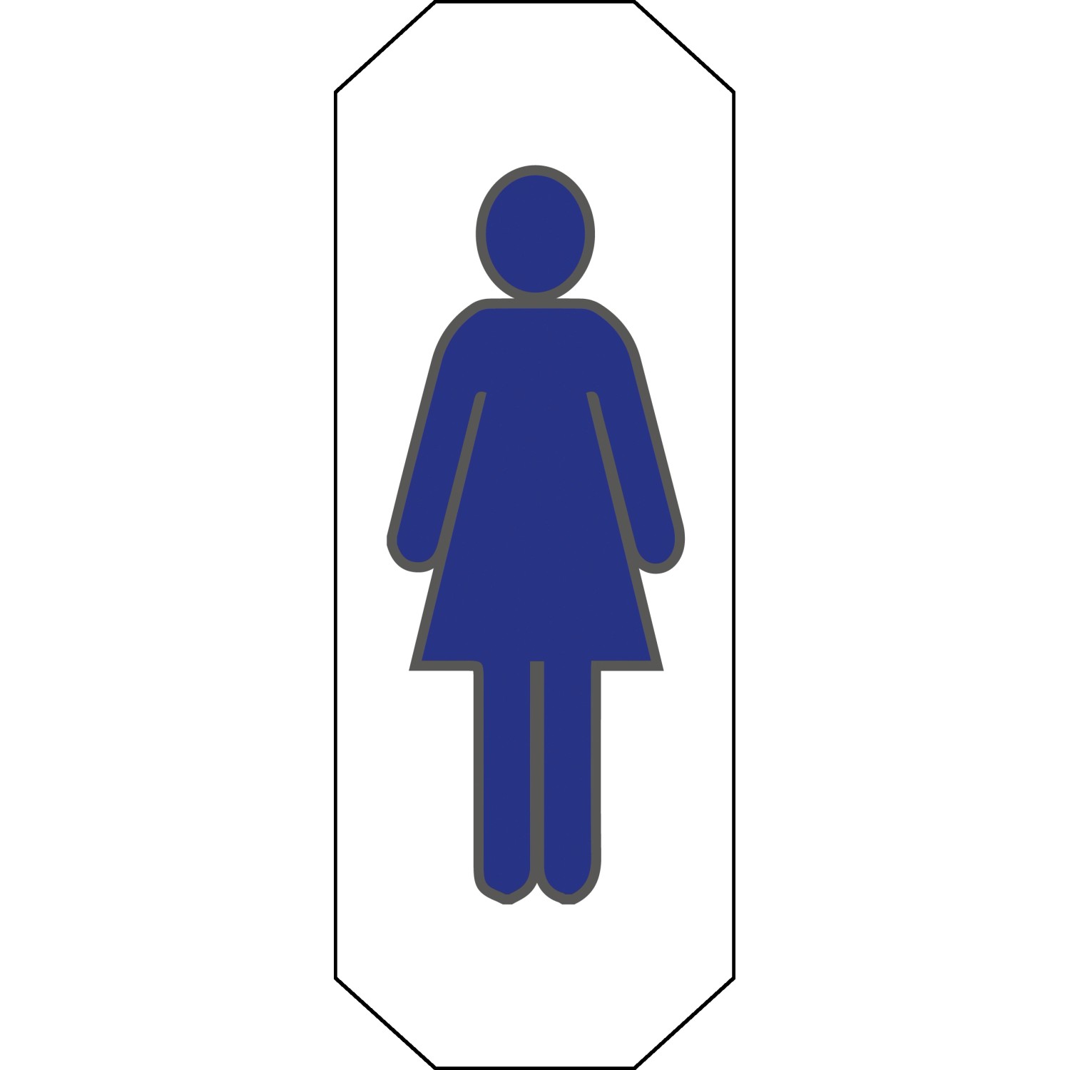 Signum Safety Signs Aufkleber Tür-/Hinweisschild Symbol Damen 10,7x4cm Blau