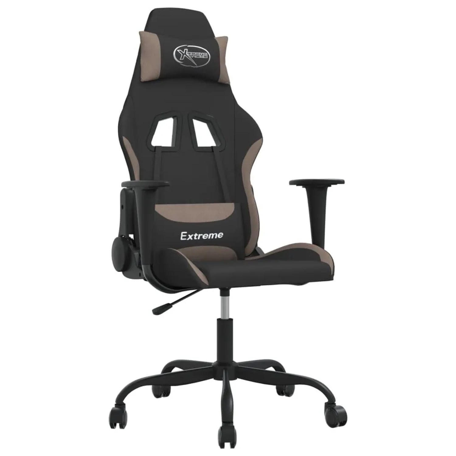 vidaXL Gaming-Stuhl mit Massagefunktion Schwarz und Taupe Stoff 345471 günstig online kaufen