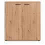 Furn.Design Schuhschrank Logu in Artisan Eiche Dekor, 2-türig, mit schwarzen Griffen. Ideal für Flur.