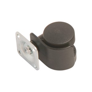 Containerrolle mit Platte, Ø 35 mm, Kunststoffgehäuse und -rad, drehbar.