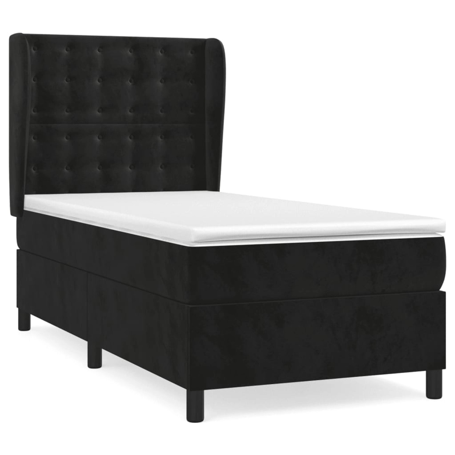 vidaXL Boxspringbett mit Matratze Schwarz 90x190 cm Samt 3129425 günstig online kaufen