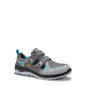 Graue Elten Damen-Sicherheitssandale Melli Easy ESD S1P Gr. 39 mit Klettverschluss.