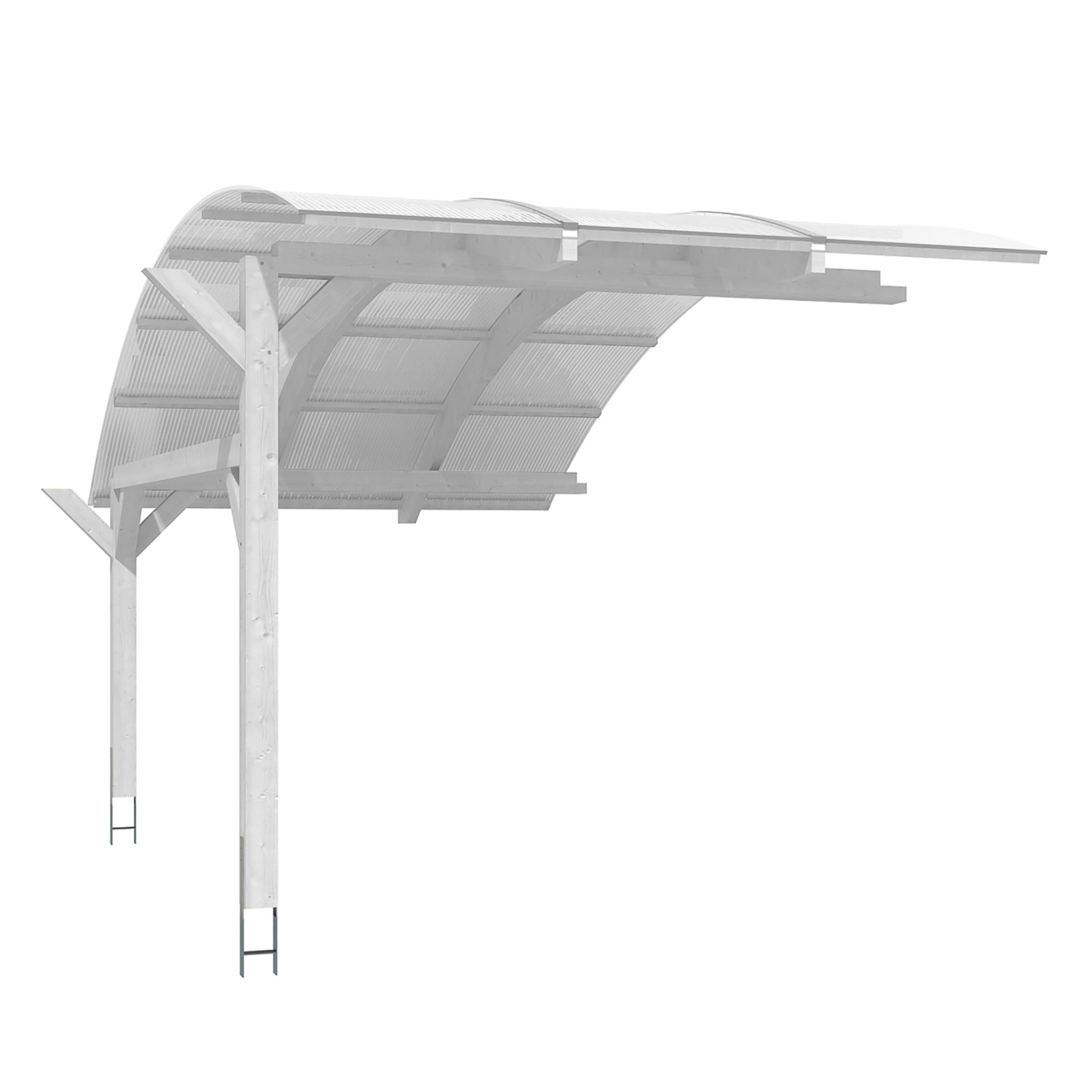 Skan Holz Erweiterung für Carport Schwaben 299 x 630 cm Weiß