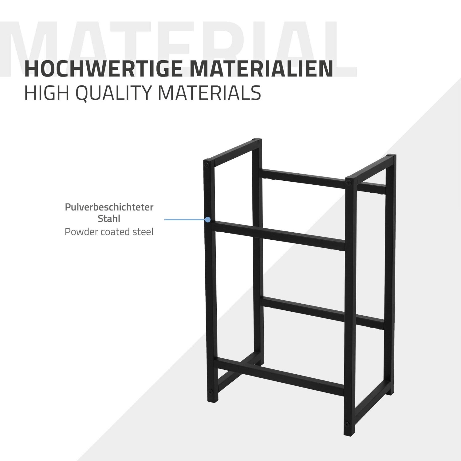 ML-Design Getränkekistenregal aus Stahl, anthrazit, für 2 Kisten. Freistehendes Weinregal.