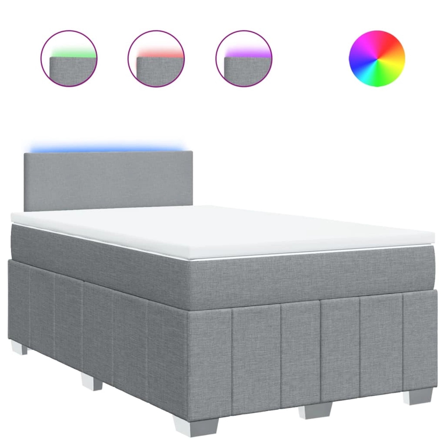 vidaXL Boxspringbett mit Matratze Hellgrau 120x200 cm Stoff 3289328 günstig online kaufen