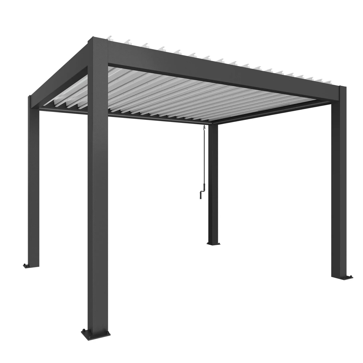 Biohort Pergola 3,5 m x 3 m Dunkelgrau-Metallic/Weiß