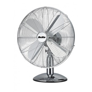 DEKO-ELEKTRO Tischventilator Stratos B 500, Chrom-Design mit Metall-Schutzkorb.