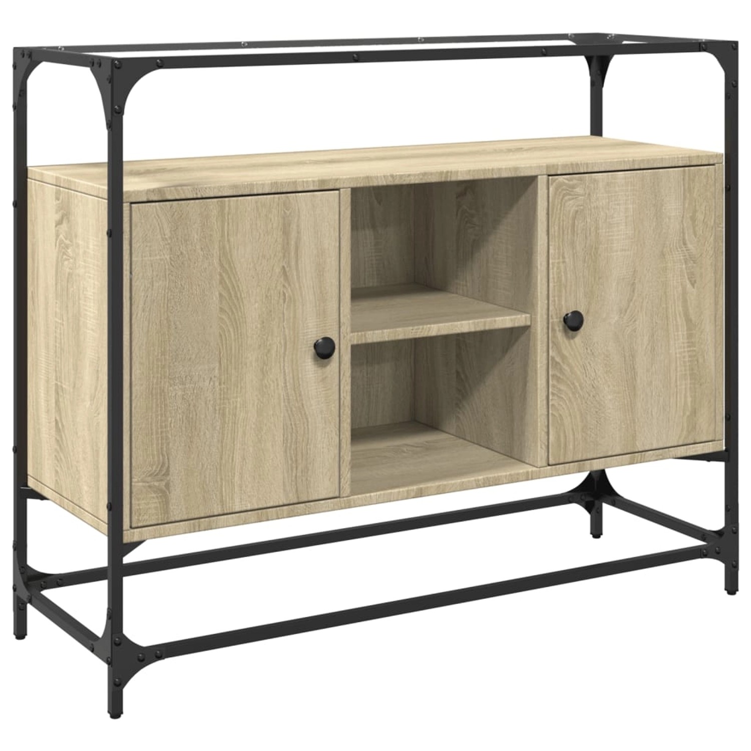 vidaXL Sideboard mit Glasplatte Sonoma-Eiche 98x35x81 cm Holzwerkstoff 8460 günstig online kaufen
