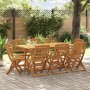 vidaXL 9-tlg. Garten-Essgruppe aus Akazienholz (180x90 cm) mit Tisch und 8 Stühlen.