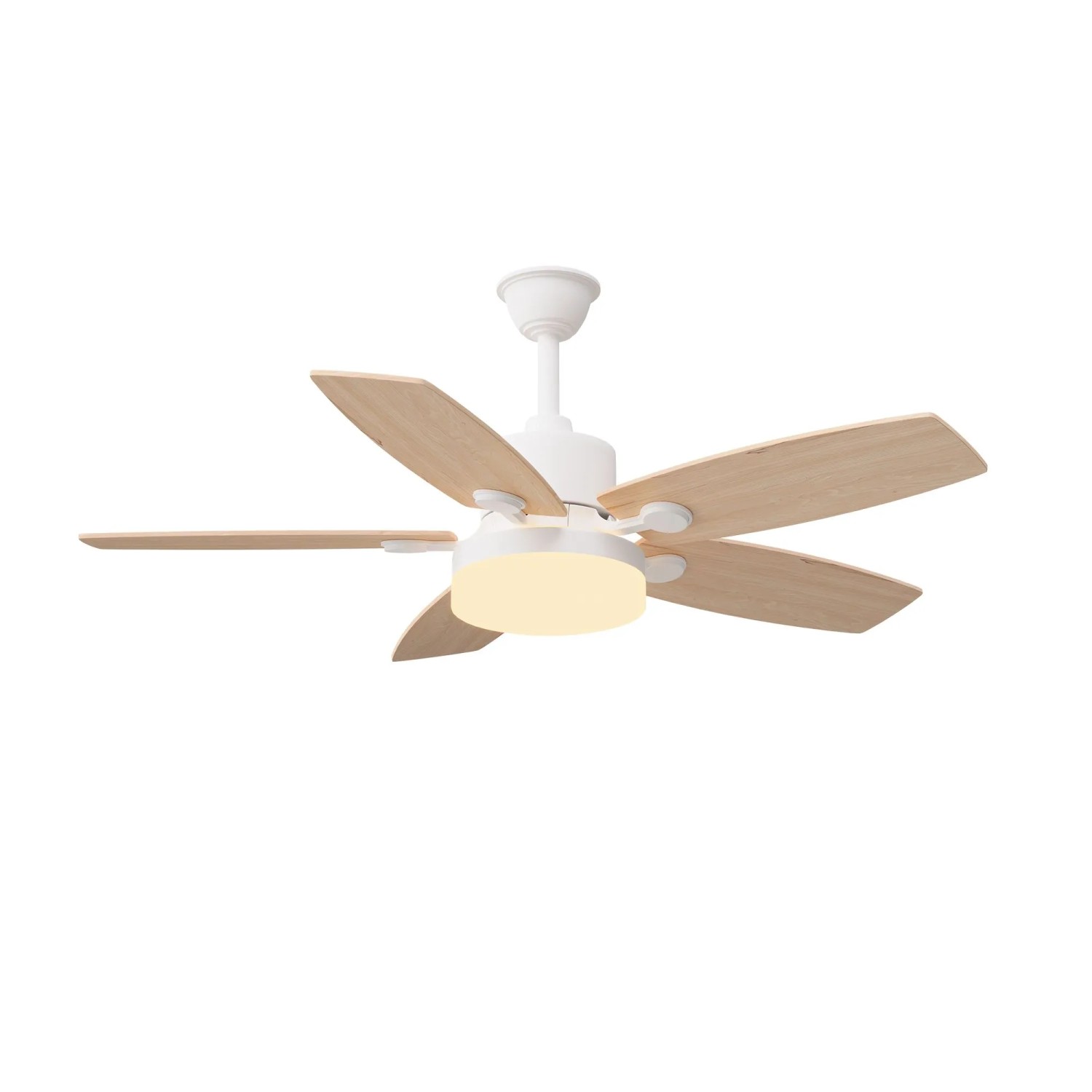 PXloue Deckenventilator mit Licht 42 Zoll DC Motor 5 Flügel Fernbedienung Holz