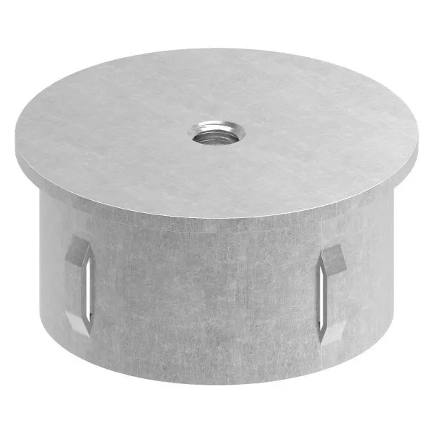 FeNau Stahlstopfen Flach Mit M8 Für Rundrohr Ø 60,3x2,5-2,9 mm Stahl S235JR Roh