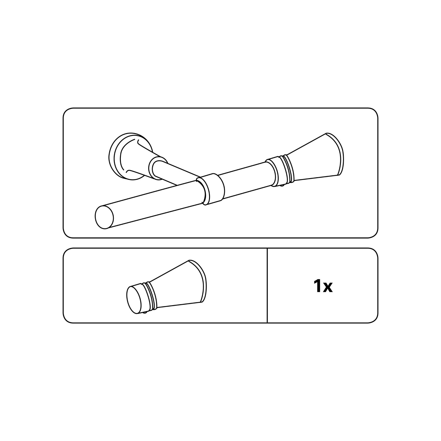 Gardinia Endstück Europa Lago, silber-satin, für 19 mm Stangen.
