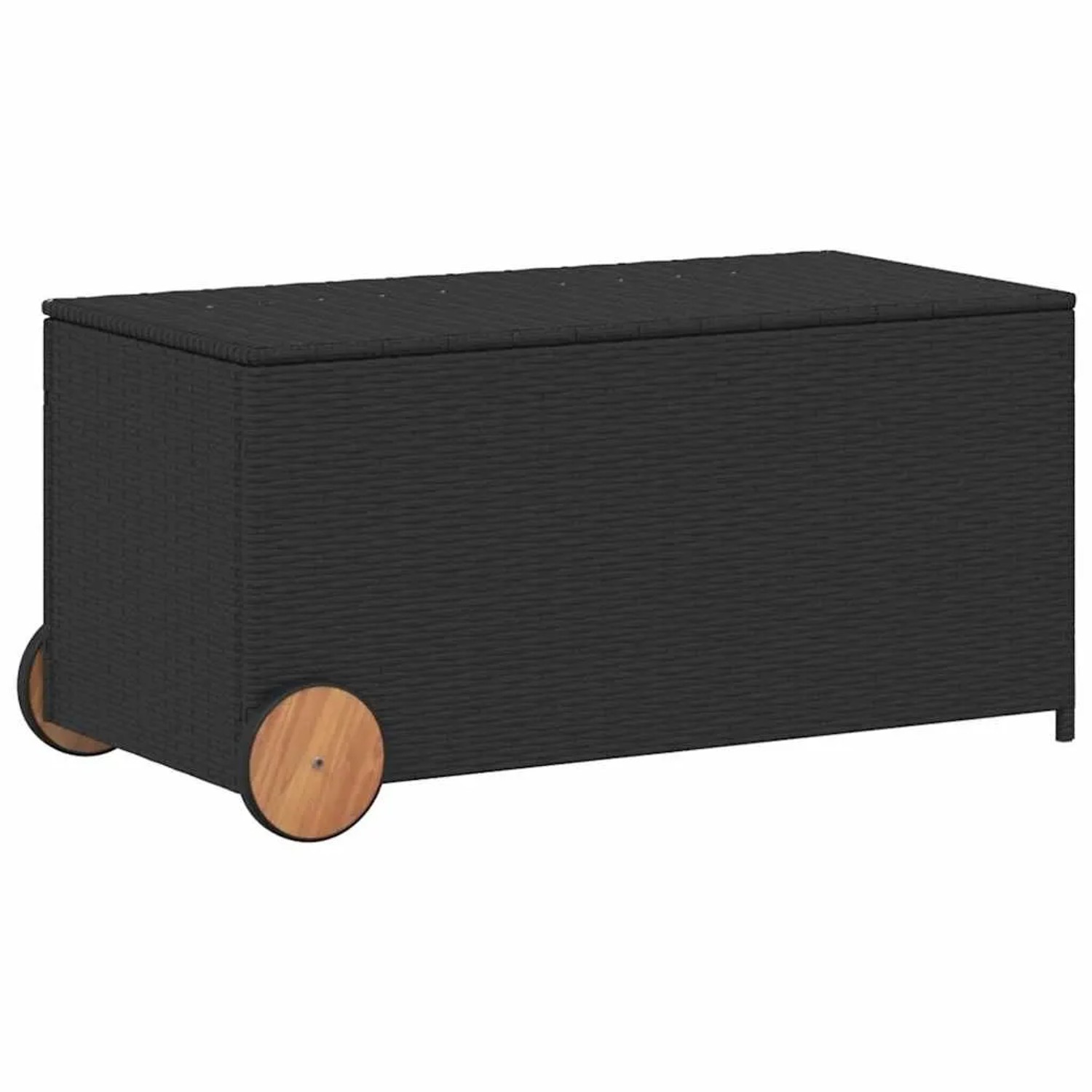 Furnicato Gartentruhe Mit Rollen Schwarz 190l Poly Rattan