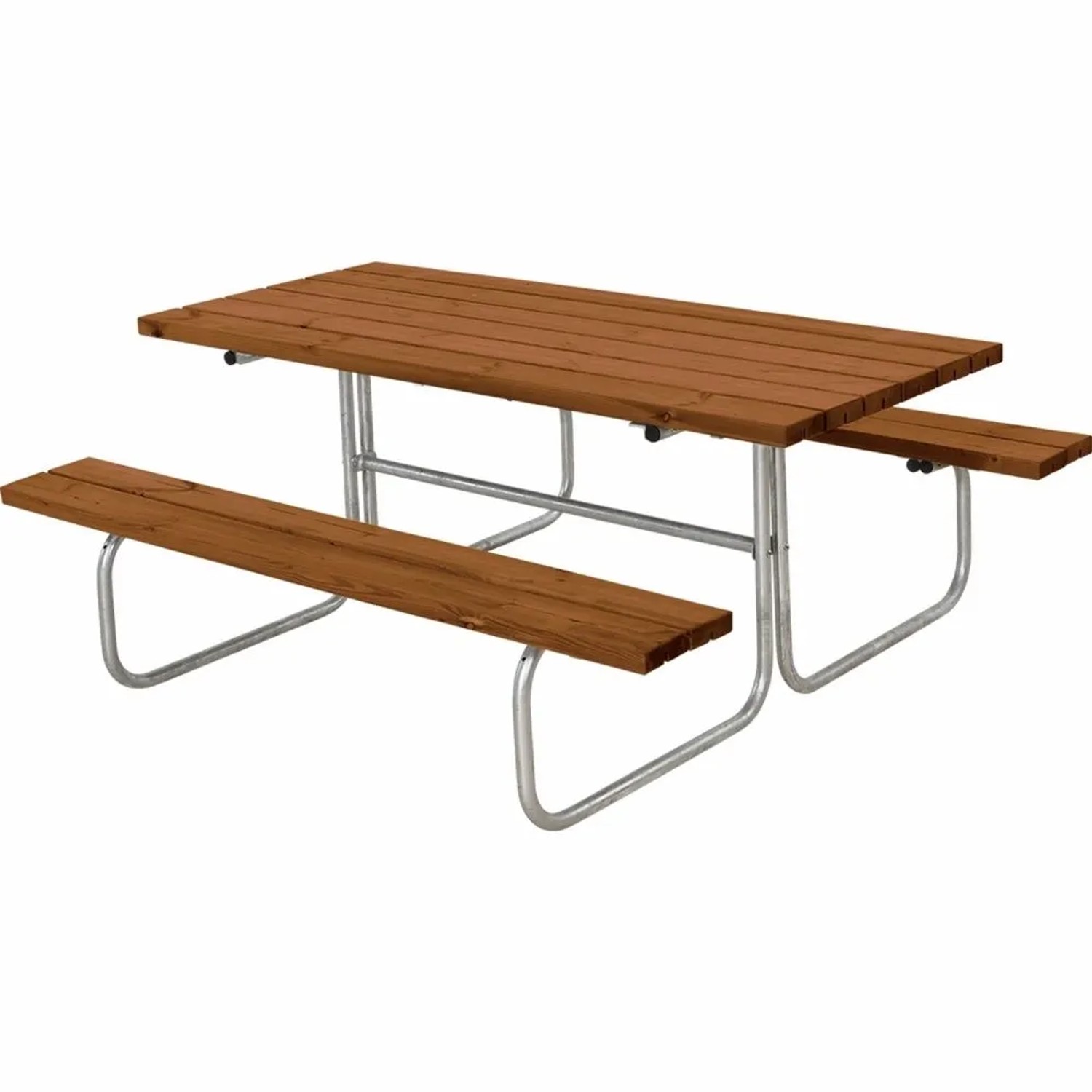 PLUS Gartensitzgruppe Classic 177 cm ohne Rückenlehne Teakfarbig Farbgrundiert