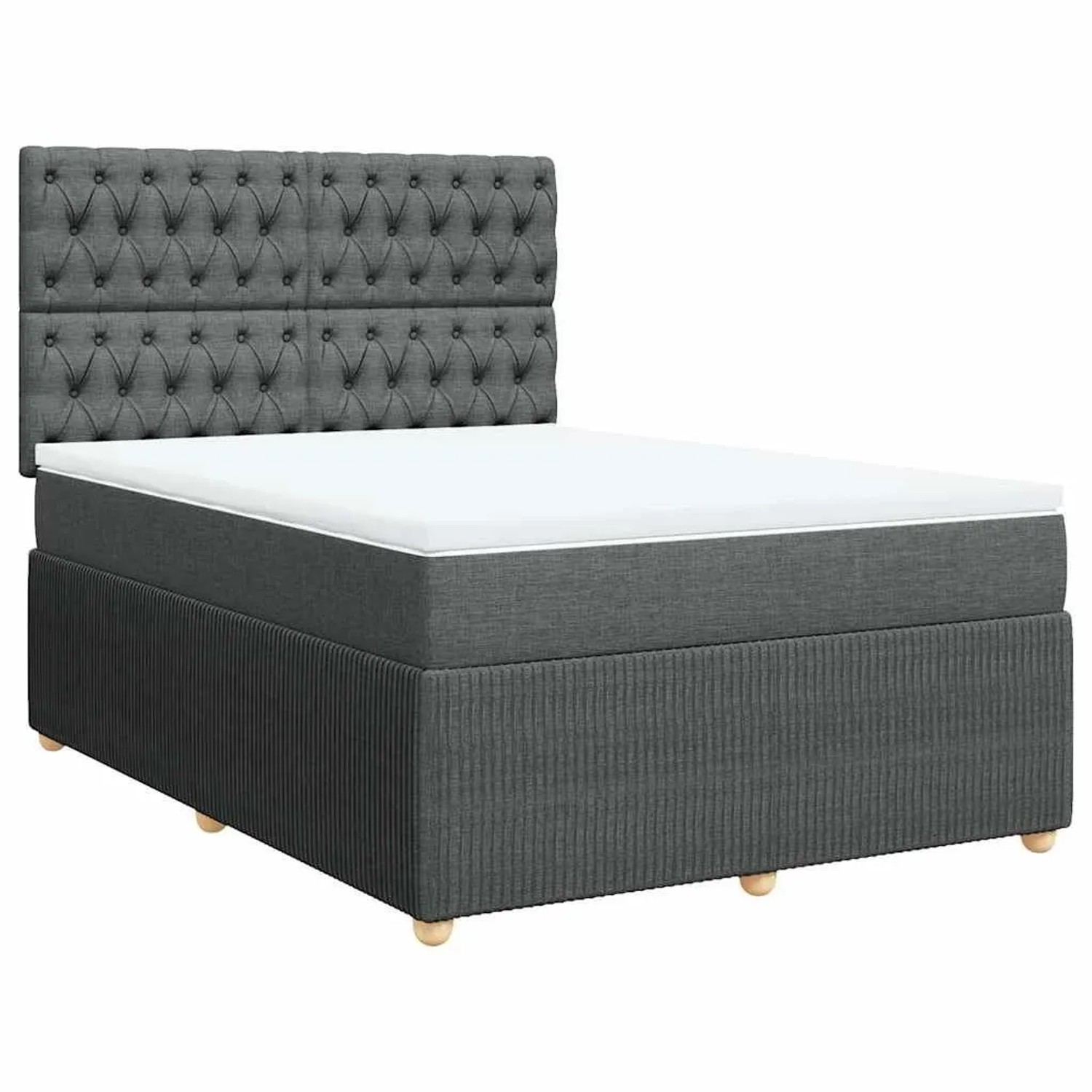 vidaXL Boxspringbett mit Matratze Dunkelgrau 160x200 cm Stoff 3292115 günstig online kaufen