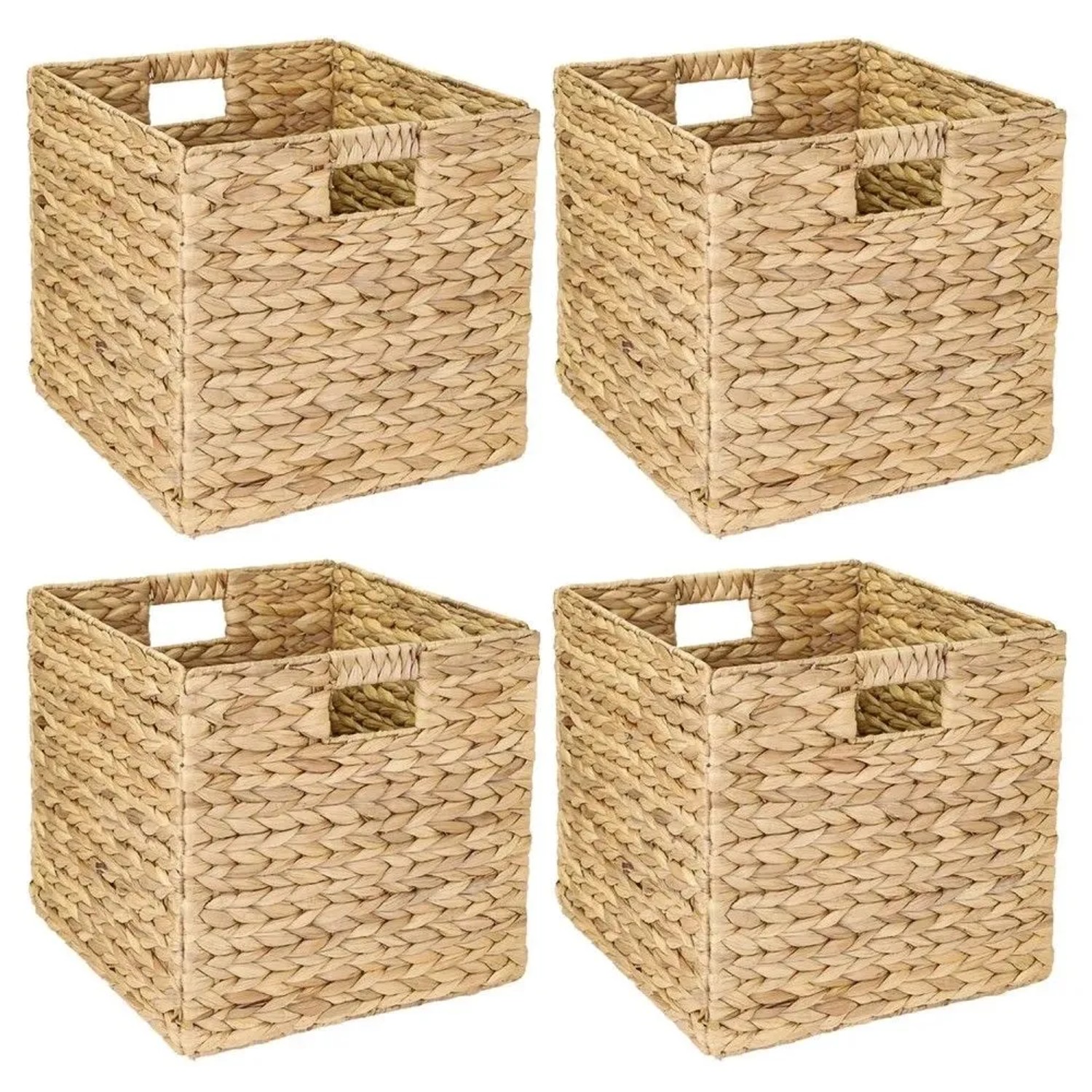 HMF 37240-S4 Aufbewahrungskorb Korb Geflochten Wasserhyazinthe Seegras Kallax 32 x 34 x 32 cm