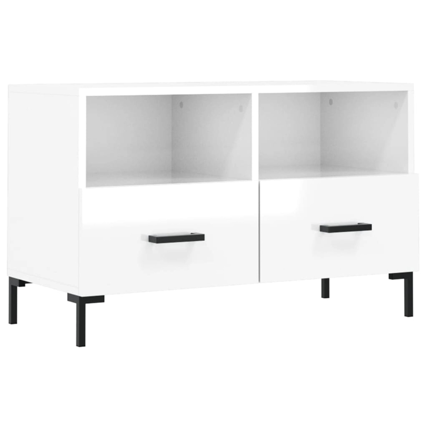 vidaXL TV-Schrank Hochglanz-Weiß 80x36x50 cm Holzwerkstoff 828974