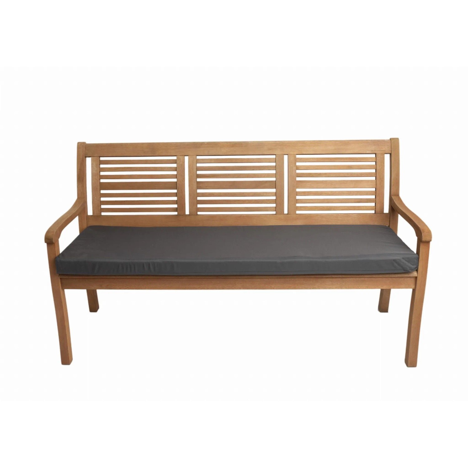 Anthrazitfarbenes Gartenbank Kissen 100x60 cm für 2-Sitzer Bänke. Bequeme Sitzauflage für Gartenmöbel.
