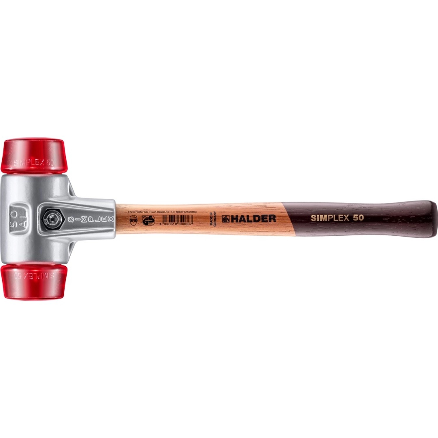 Halder Simplex Schonhammer Ø 50 mm Plastik Rot mit Aluminiumgehäuse günstig online kaufen
