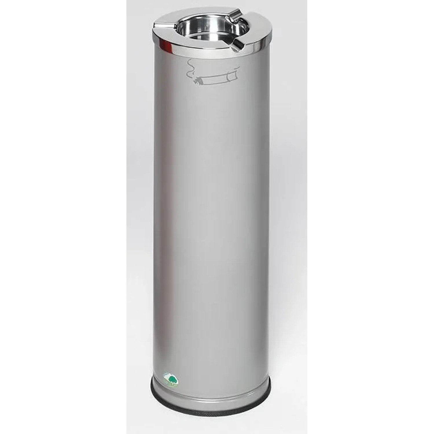 PROREGAL Robuster Ascher Mit Poliertem Aschereinsatz 0,2 Liter HxBxT 66 x 20 x 20 cm Verzinkter Stahl Silber