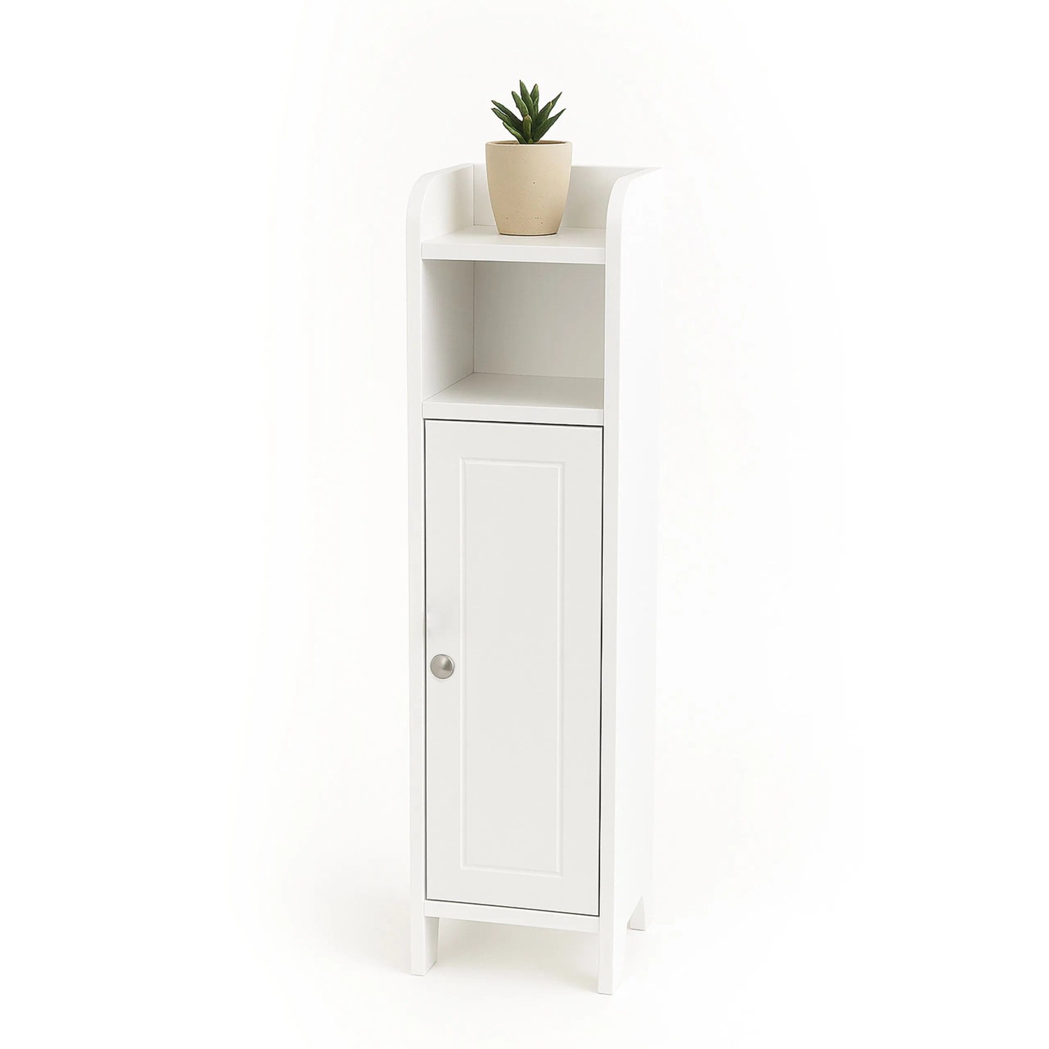 Relaxdays Badezimmerschrank MDF Weiß Magnetverschluss 80 cm x 18 cm x 20 cm