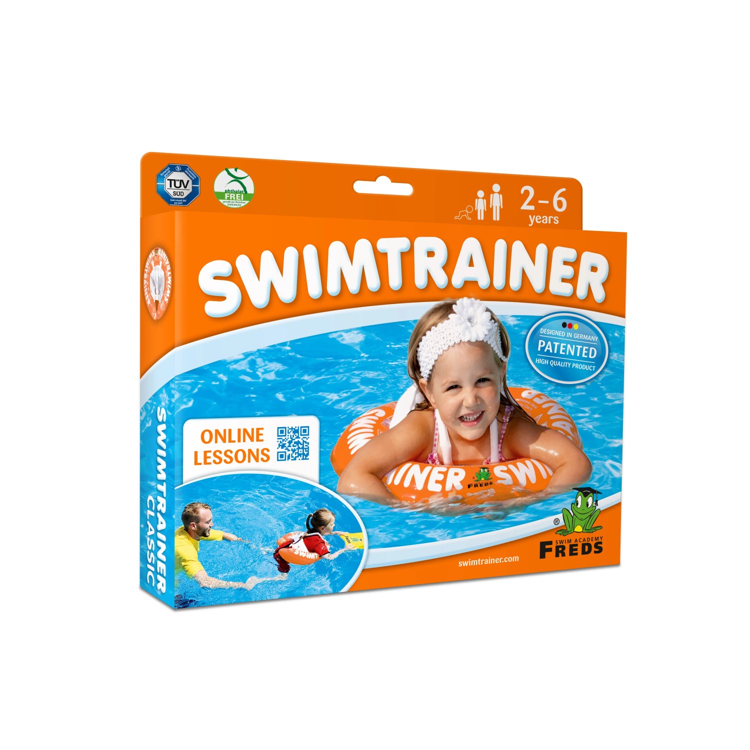 Freds Swim Academy Schwimmreifen Classic Orange für Kinder von 2-6 Jahren.