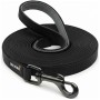Schwarze Rudelkönig Schleppleine, 5m, aus Nylon mit Handschlaufe und Karabiner für Hunde.
