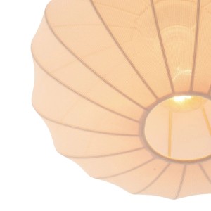 Beige QAZQA Design Deckenleuchte Bida aus Stoff, runde Form. Lampe für Wohnraum.